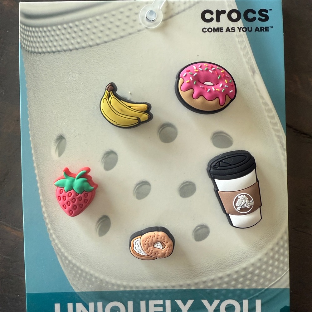 CROCS Jibbitz Breakfast Pavo Strawberry Banana Coffee Donut Bagel
